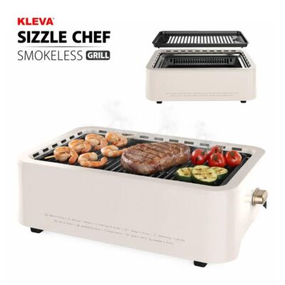 KLEVA Smokeless Grill - Juicy, Compact and Flavourful, Indoor & Outdoor Grilling