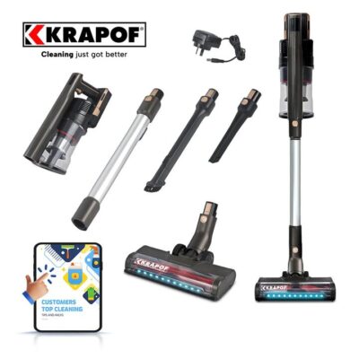 KRAPOF Super Slim Power Vac Cordless Stick Vacuum + Extra FREE Second Battery